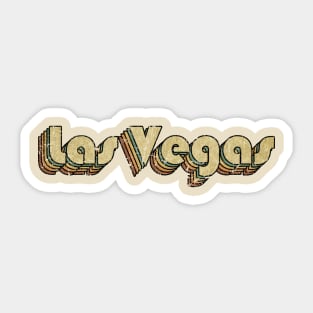 Las Vegas // Vintage Rainbow Typography Style // 70s Sticker